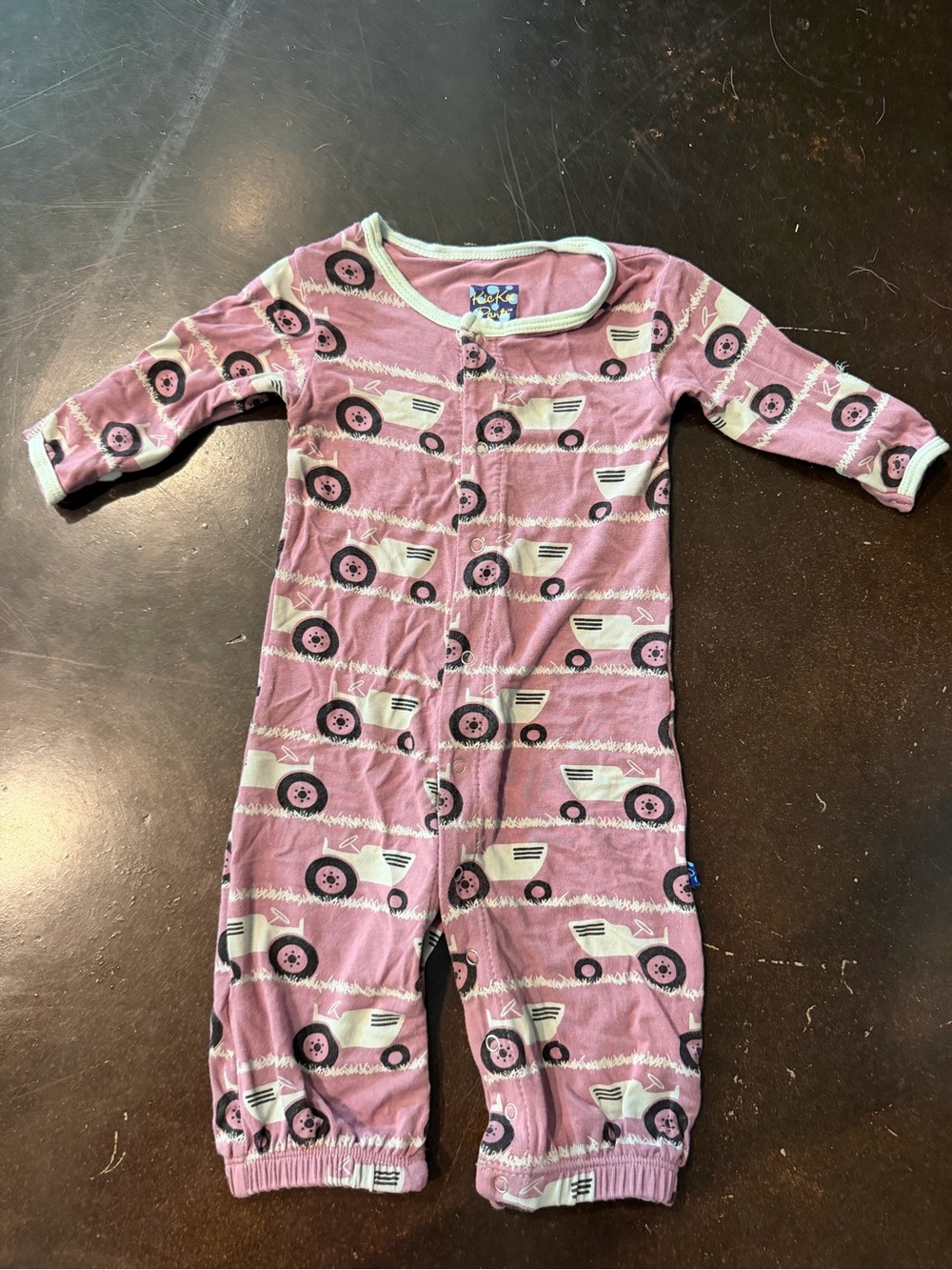 Kickee Pants Tractor Print Bamboo One-Piece Romper